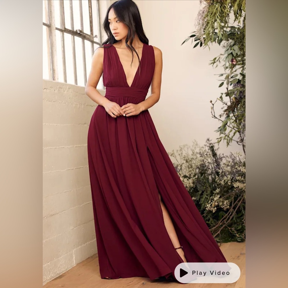 Lulu's Deep Red Maxi Dress